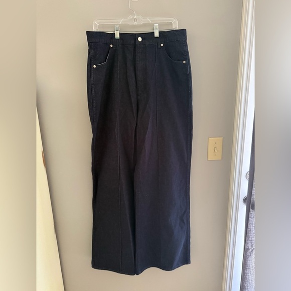 Rolla’s Chambray Studio Flare High Rise Jeans Woman’s SZ 32 Baggy Wide Leg New - Picture 1 of 12